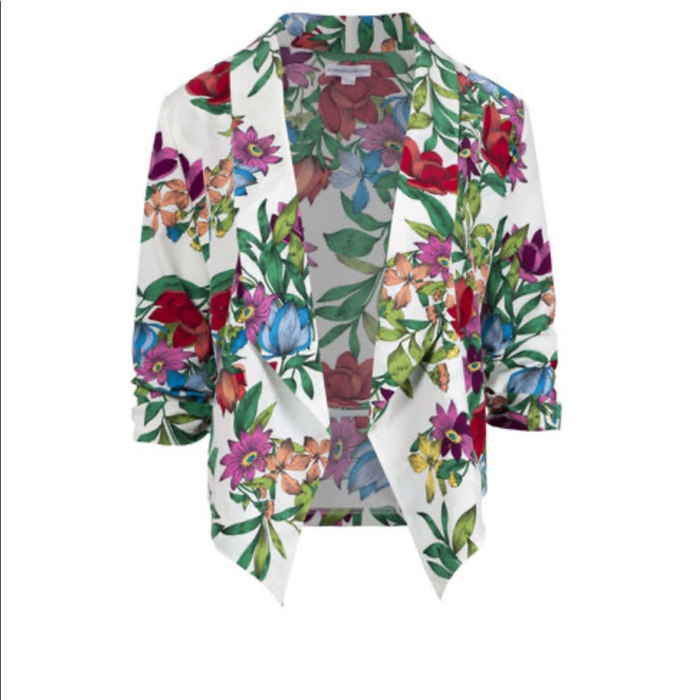 Floral cropped blazer